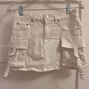 Women's Cream Cargo Skirt